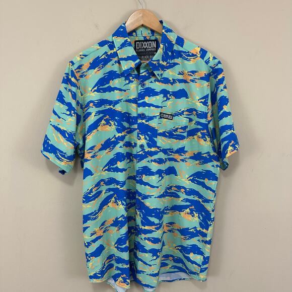 DIXXON Blue and Yellow Casual Button Down Shirt - Picture 1 of 10
